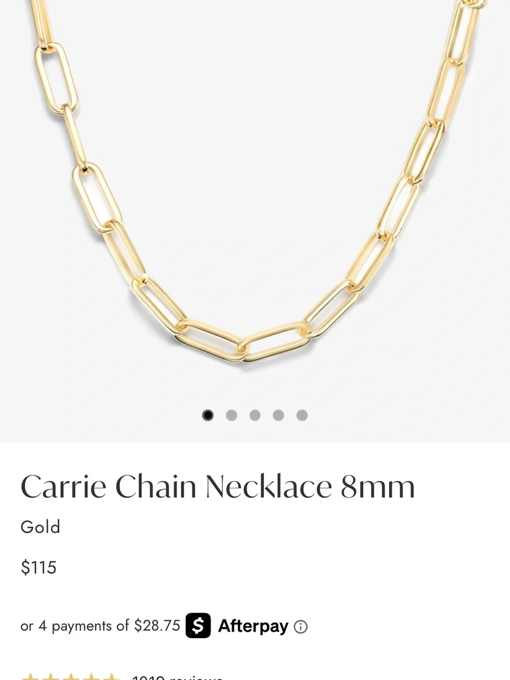 Melinda Maria Carrie Necklace 8mm - Gold NEW 15”-18”